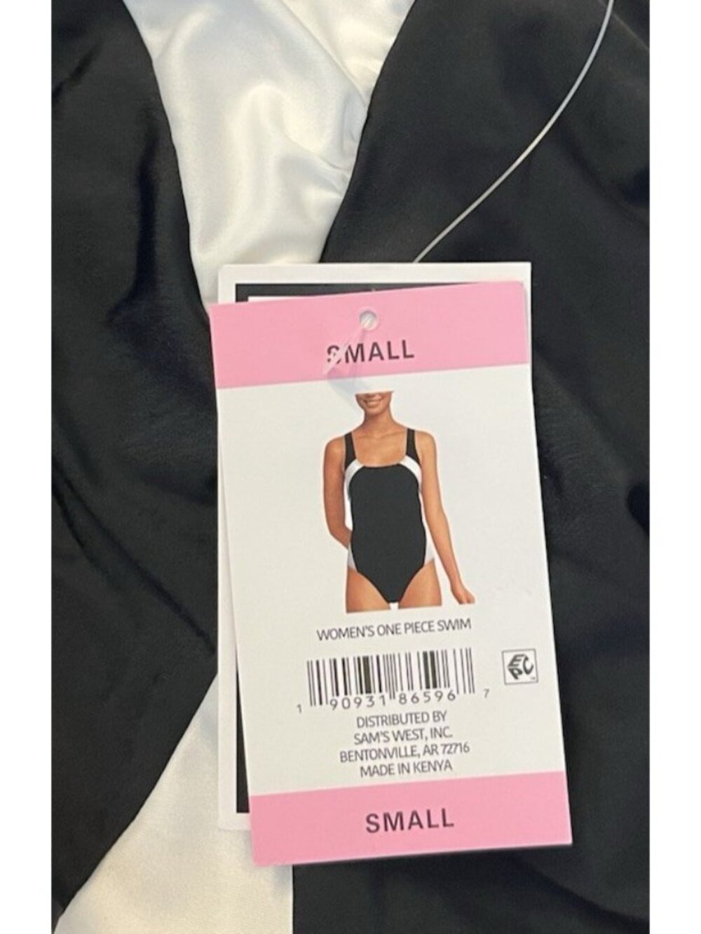 Lands’ End Ladies Small 6-8 One Piece Black White Trim Swimsuit Bathing Suit NWT - Picture 7 of 7